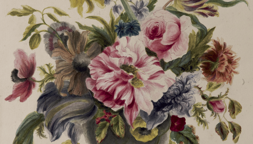 Image of 'Composition of flowers in a Vase' by Mary Moser (1758)