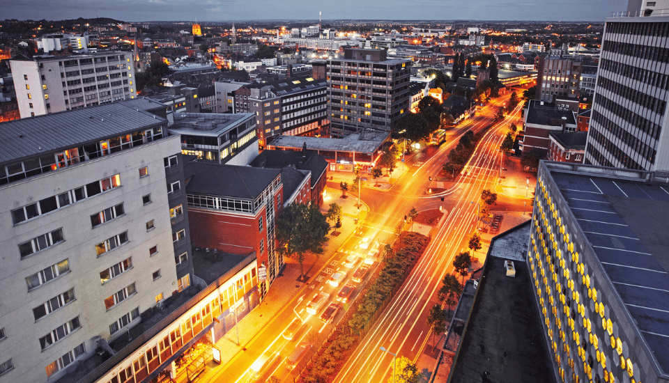 Image of Nottingham at night