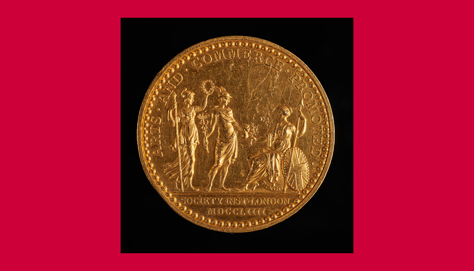 Image of James A Stuart designed gold medal