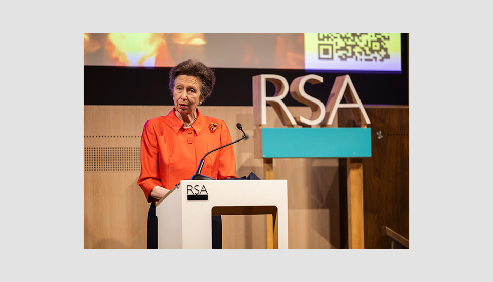 Image of HRH Princess Royal speaking at the 250th RSA House anniversary gala.