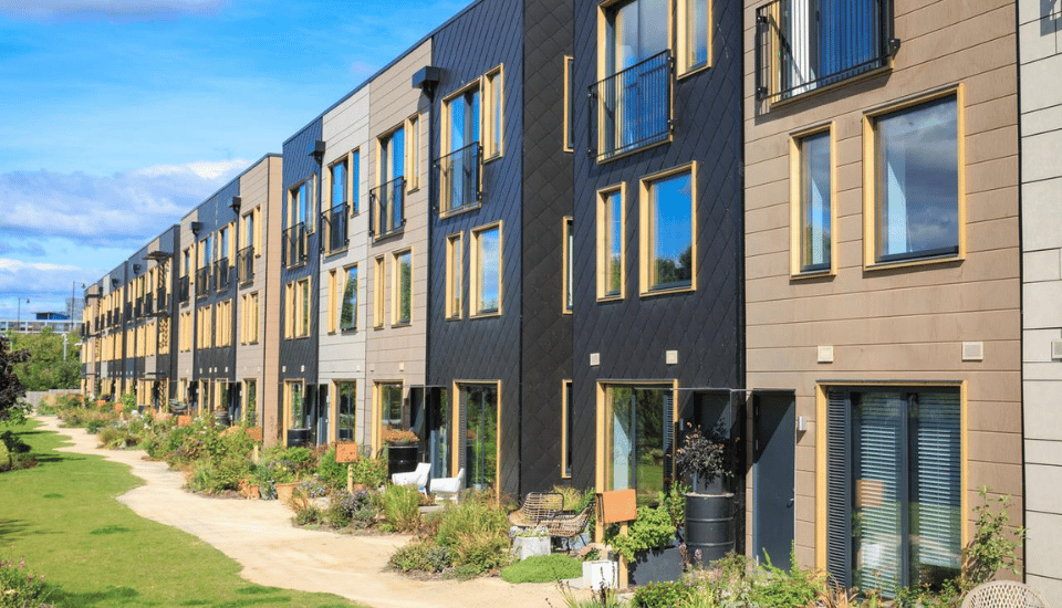 Row of new build houses